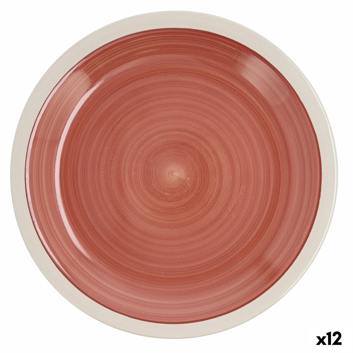 Plato Llano Quid Calypso Terracota Cerámica Ø 27 cm (12 Unidades)