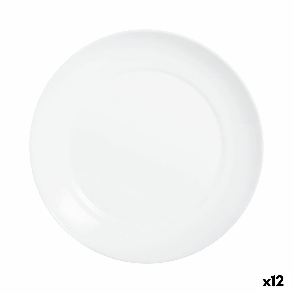 Plato Llano Luminarc Apy Blanco Vidrio Ø 25 cm (12 Unidades)