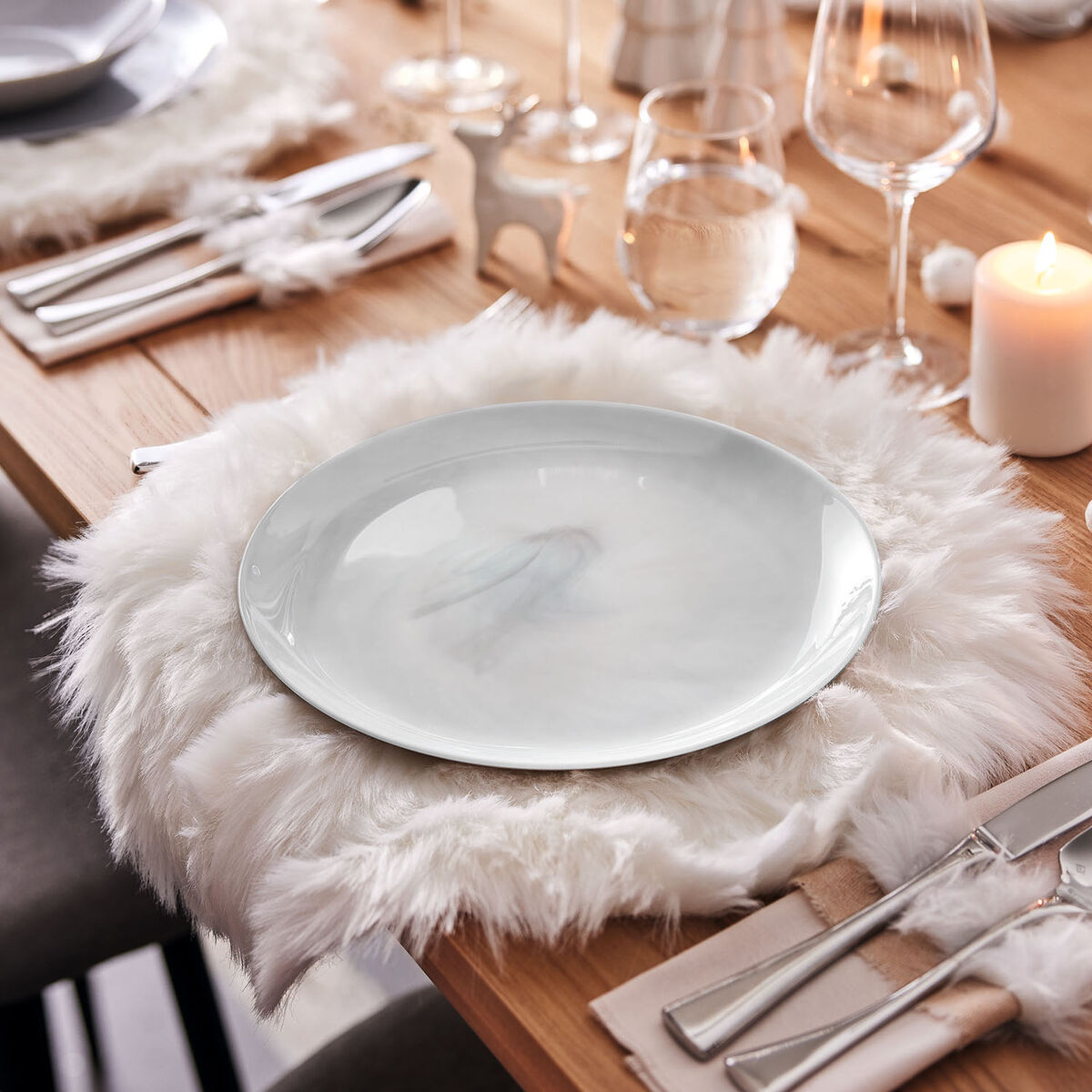 Plato Llano Luminarc Diwali Granit Marb Bicolor Vidrio Ø 25 cm (24 Unidades)