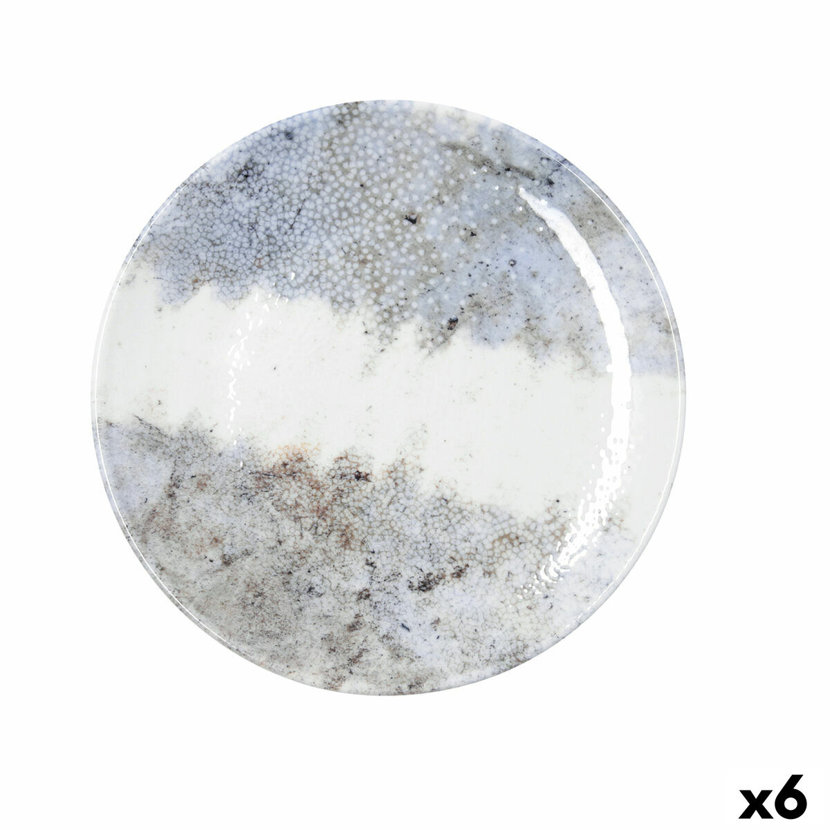 Plato Llano Bidasoa Polaris Hydrozero Beige Cerámica Ø 27 cm (6 Unidades)