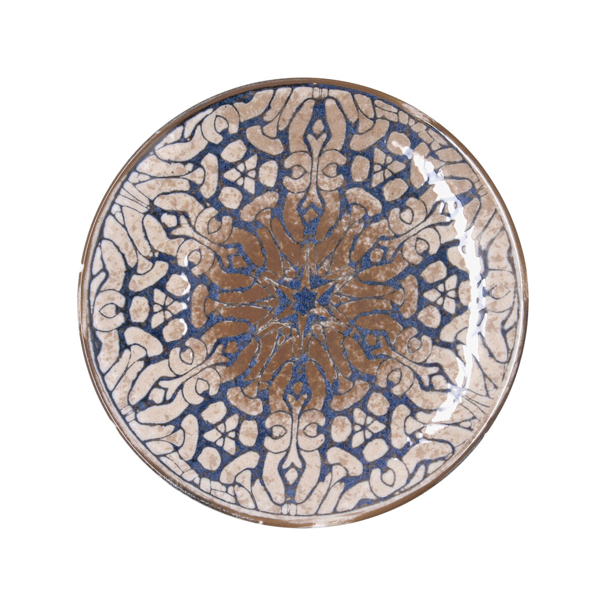 Plato Llano Bidasoa Deneb Hydrozero Marrón Cerámica Ø 27 cm (6 Unidades)