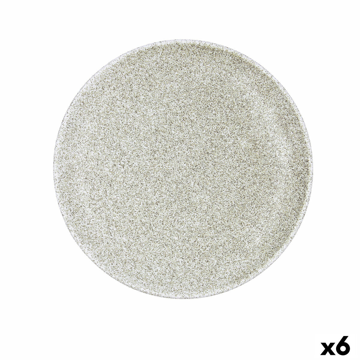 Plato Llano Bidasoa Element Hydrozero Beige Cerámica Ø 25 cm (6 Unidades)