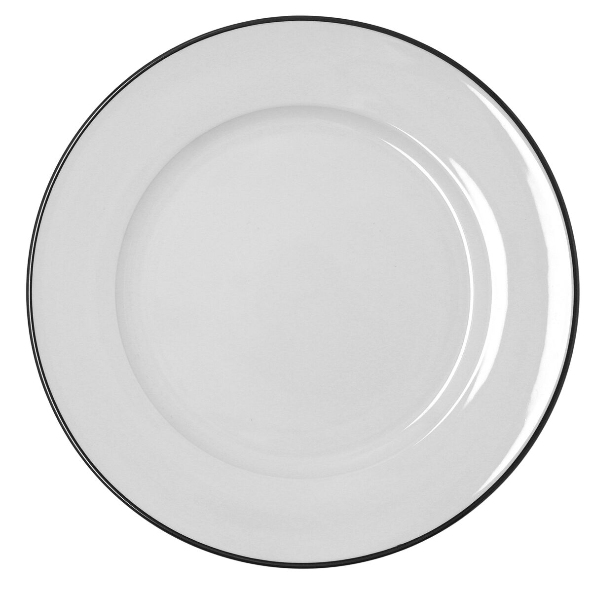 Plato Llano Bidasoa Glacial Filo Blanco Cerámica Ø 30 cm (12 Unidades)