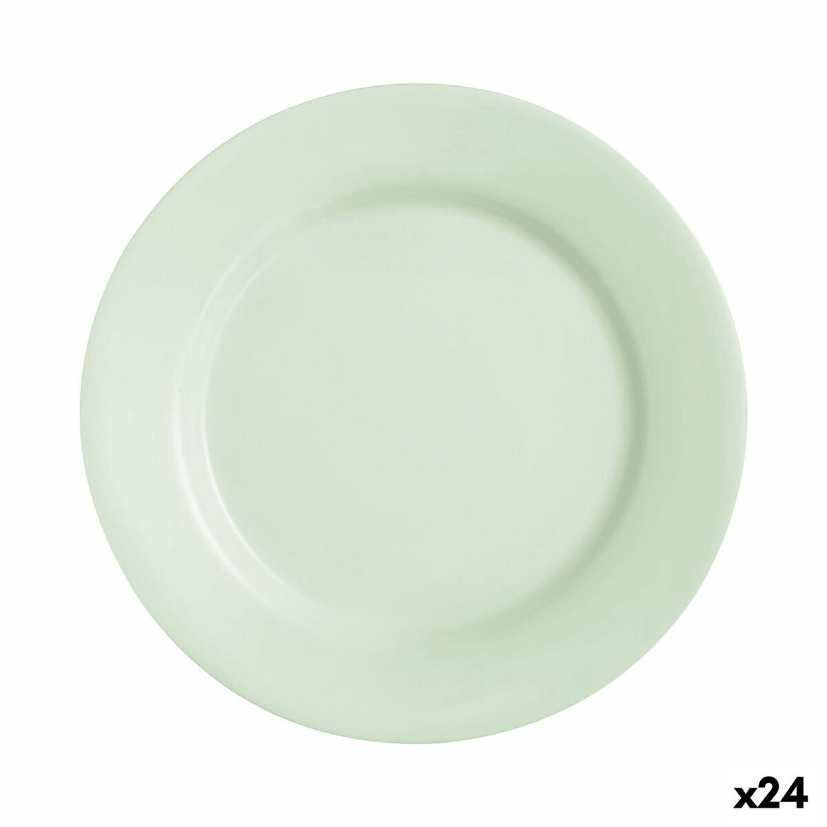 Plato Llano Luminarc Plumi Paradise Ver Verde Vidrio Ø 2,24 cm (24 Unidades)