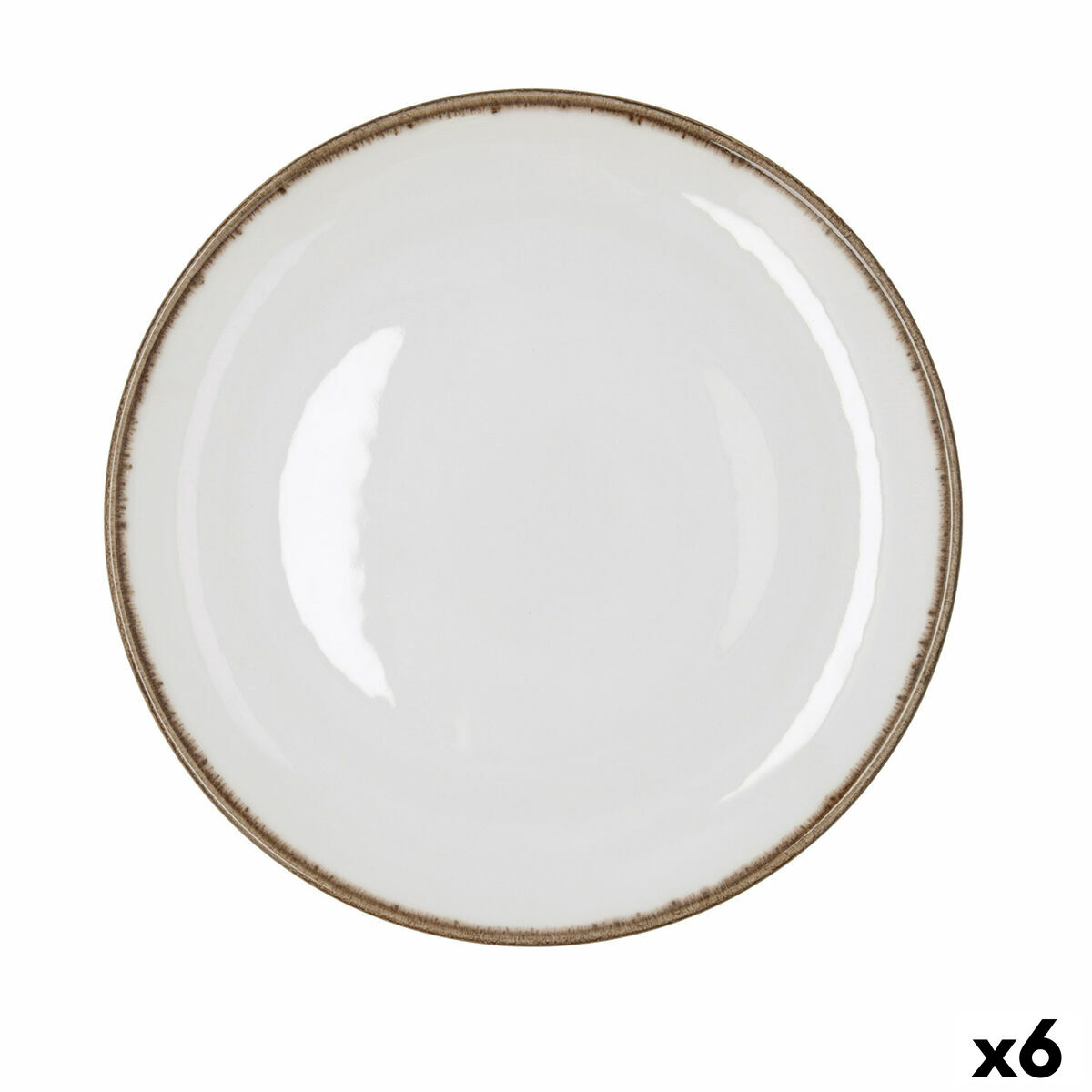 Plato Llano Bidasoa Orion Hydrozero Blanco Cerámica Ø 27 cm (6 Unidades)