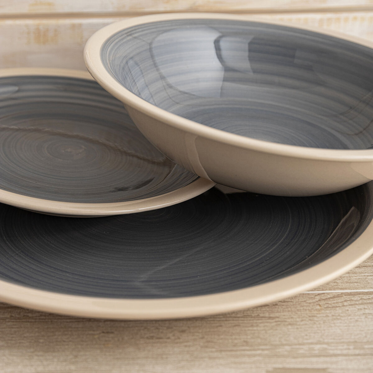 Plato Llano Quid Baltic Beige Cerámica Ø 27 cm (12 Unidades)