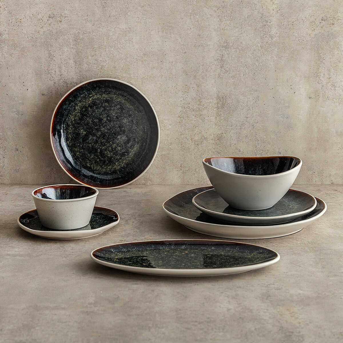 Plato Llano Bidasoa Elite Marrón Cerámica Ø 26,5 cm (6 Unidades)