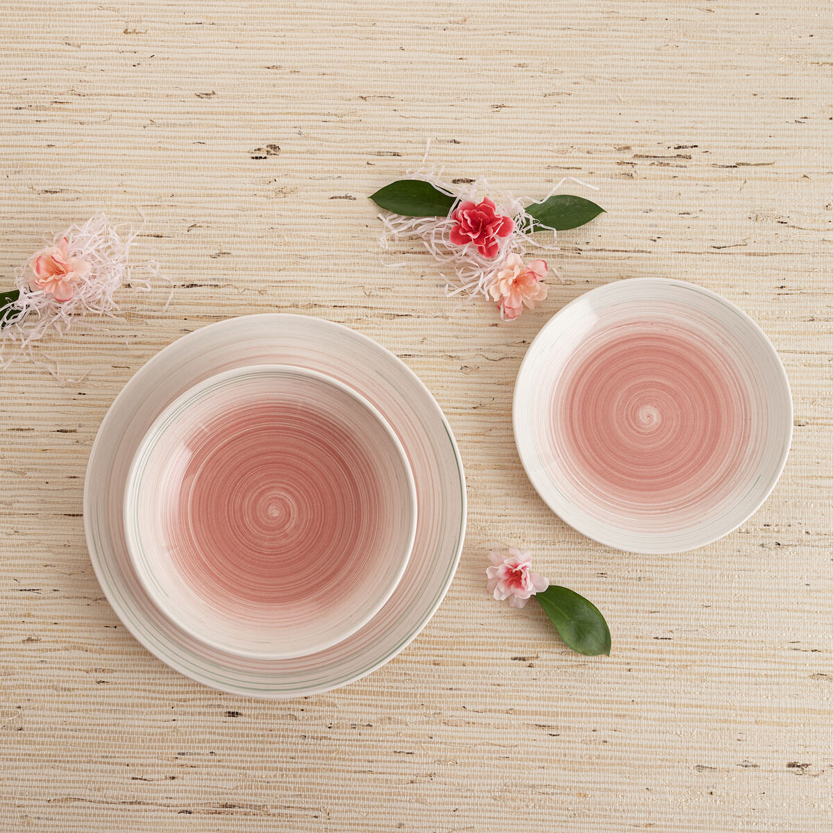 Plato Llano Quid Velvet Rosa Cerámica Ø 27 cm (12 Unidades)