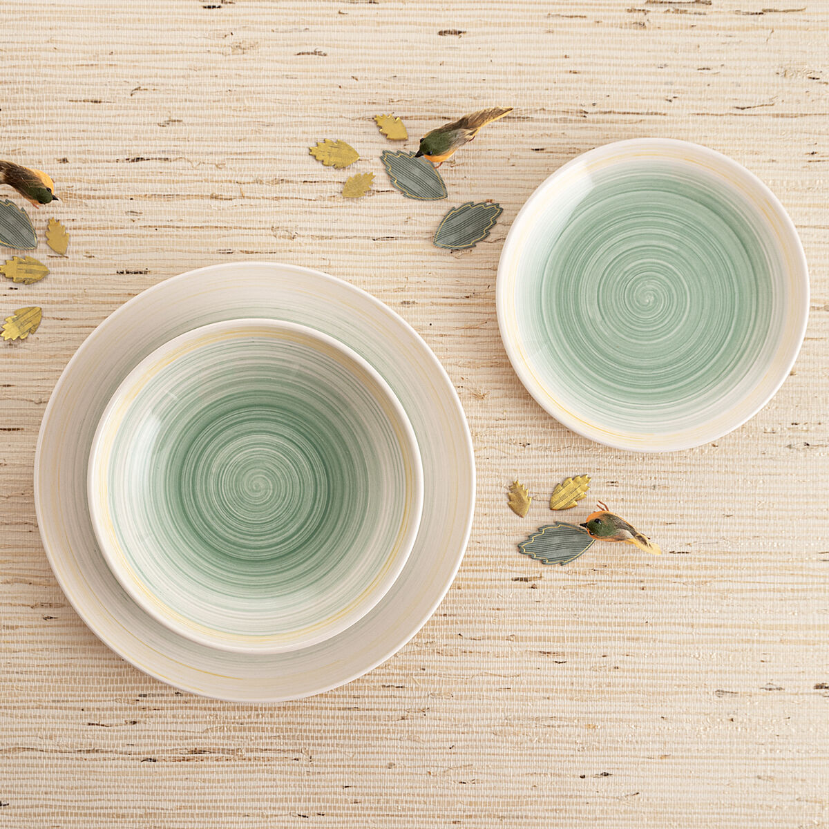 Plato Llano Quid Velvet Verde Cerámica Ø 27 cm (12 Unidades)