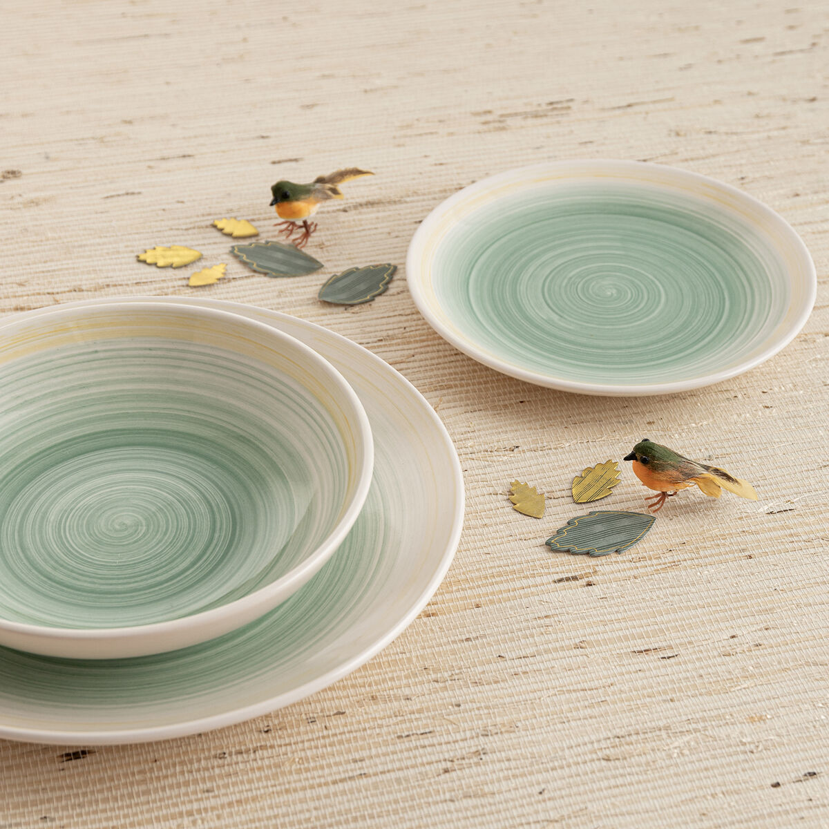 Plato Llano Quid Velvet Verde Cerámica Ø 27 cm (12 Unidades)