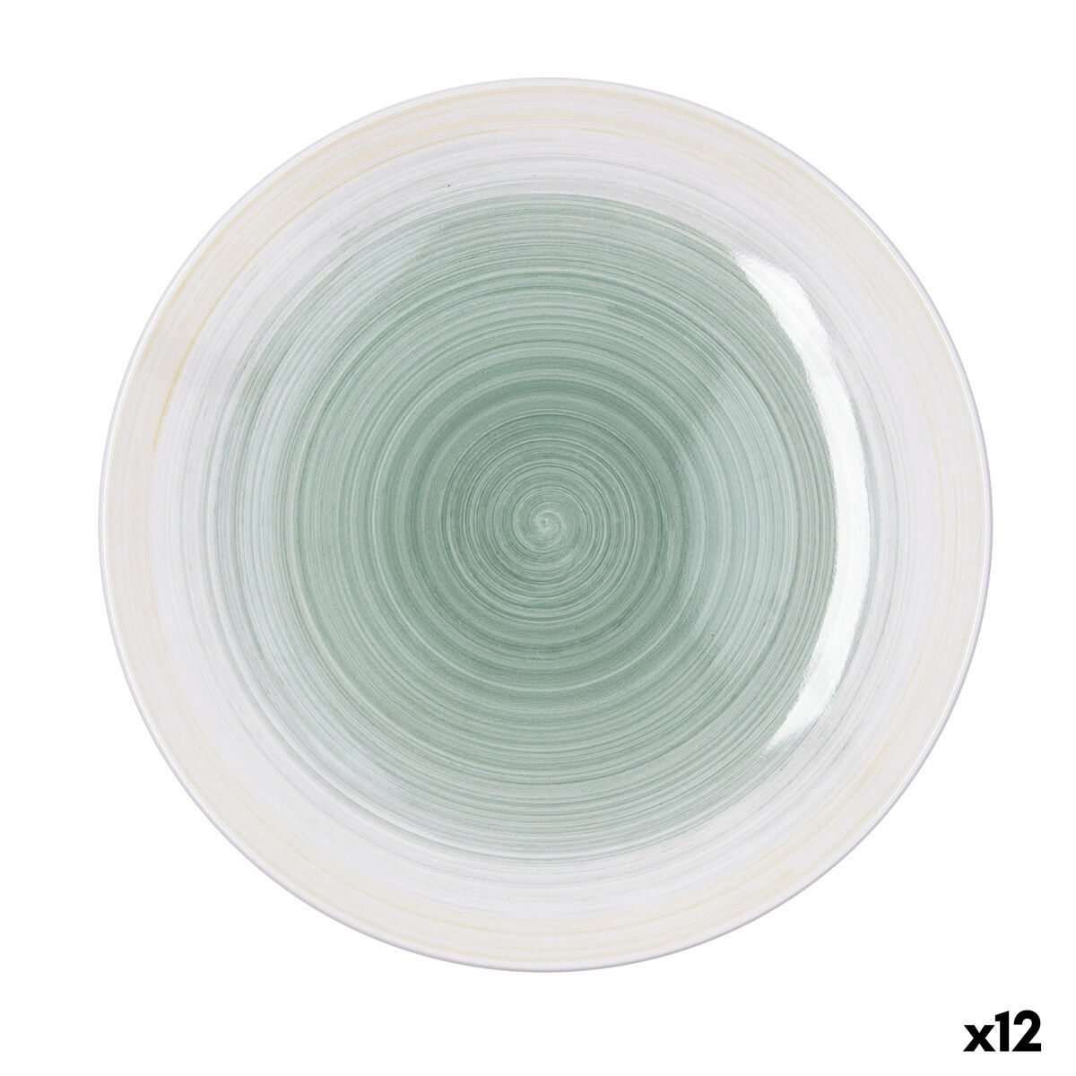 Plato Llano Quid Velvet Verde Cerámica Ø 27 cm (12 Unidades)