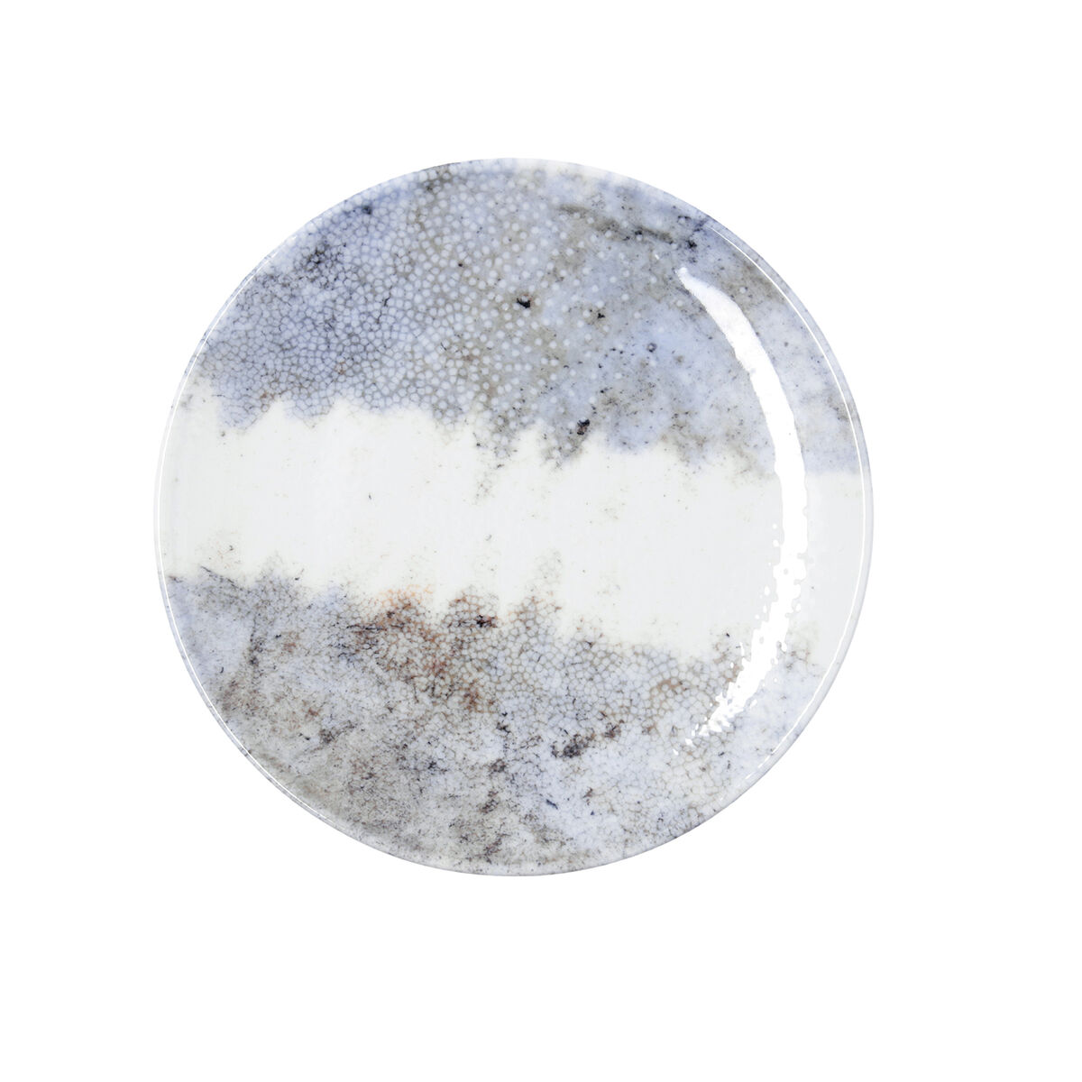 Plato Llano Bidasoa Polaris Hydrozero Beige Cerámica Ø 25 cm (6 Unidades)