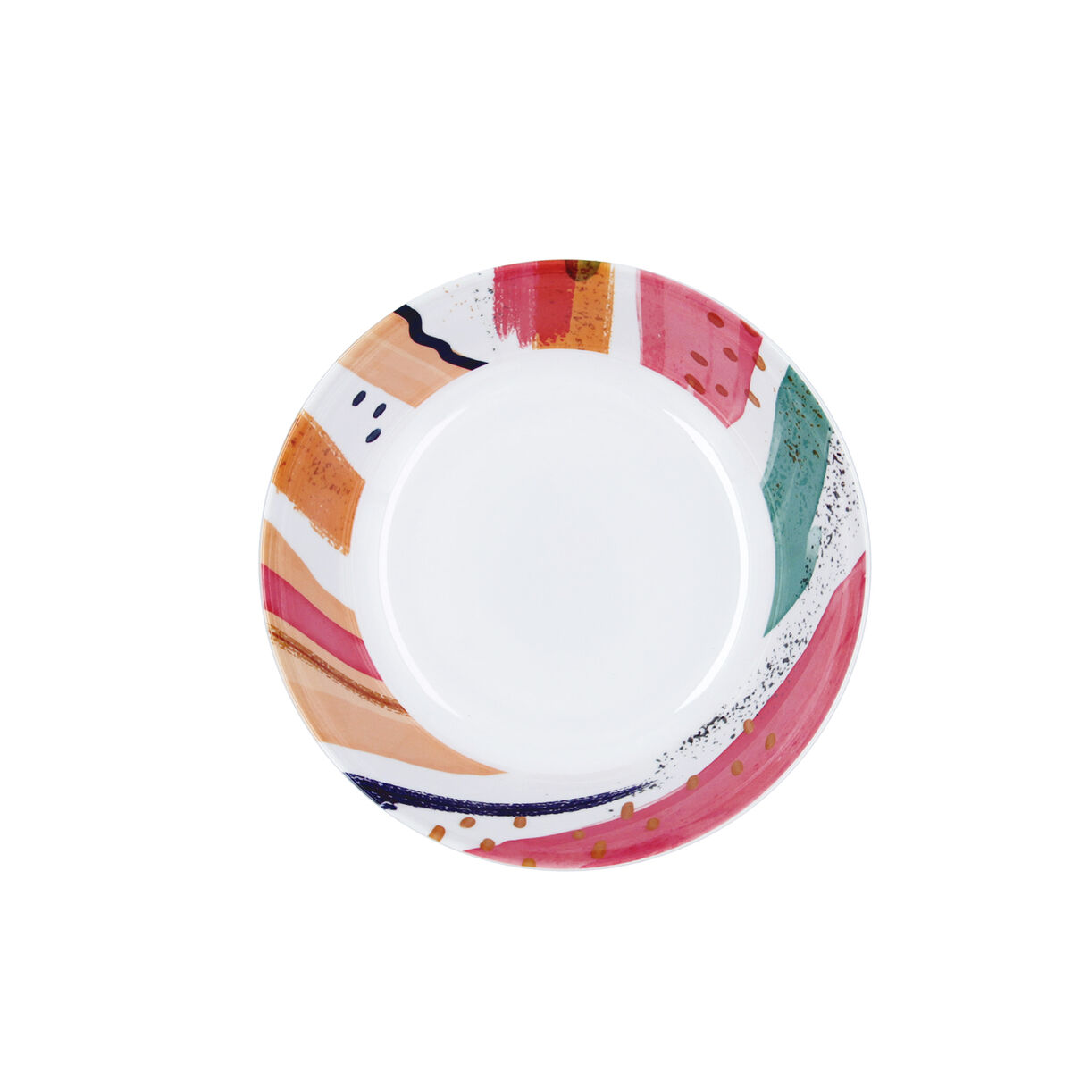 Plato Hondo Quid Acuarela Blanco Bioplástico Ø 20 cm (12 Unidades)