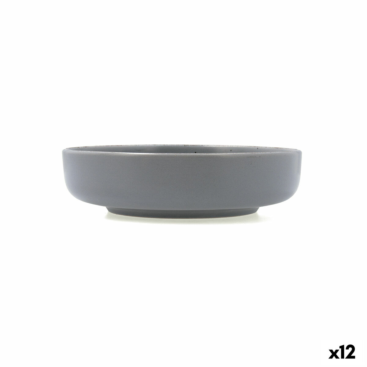 Plato Hondo Quid Duna Gris Cerámica 18,5 x 5,3 cm (12 Unidades)