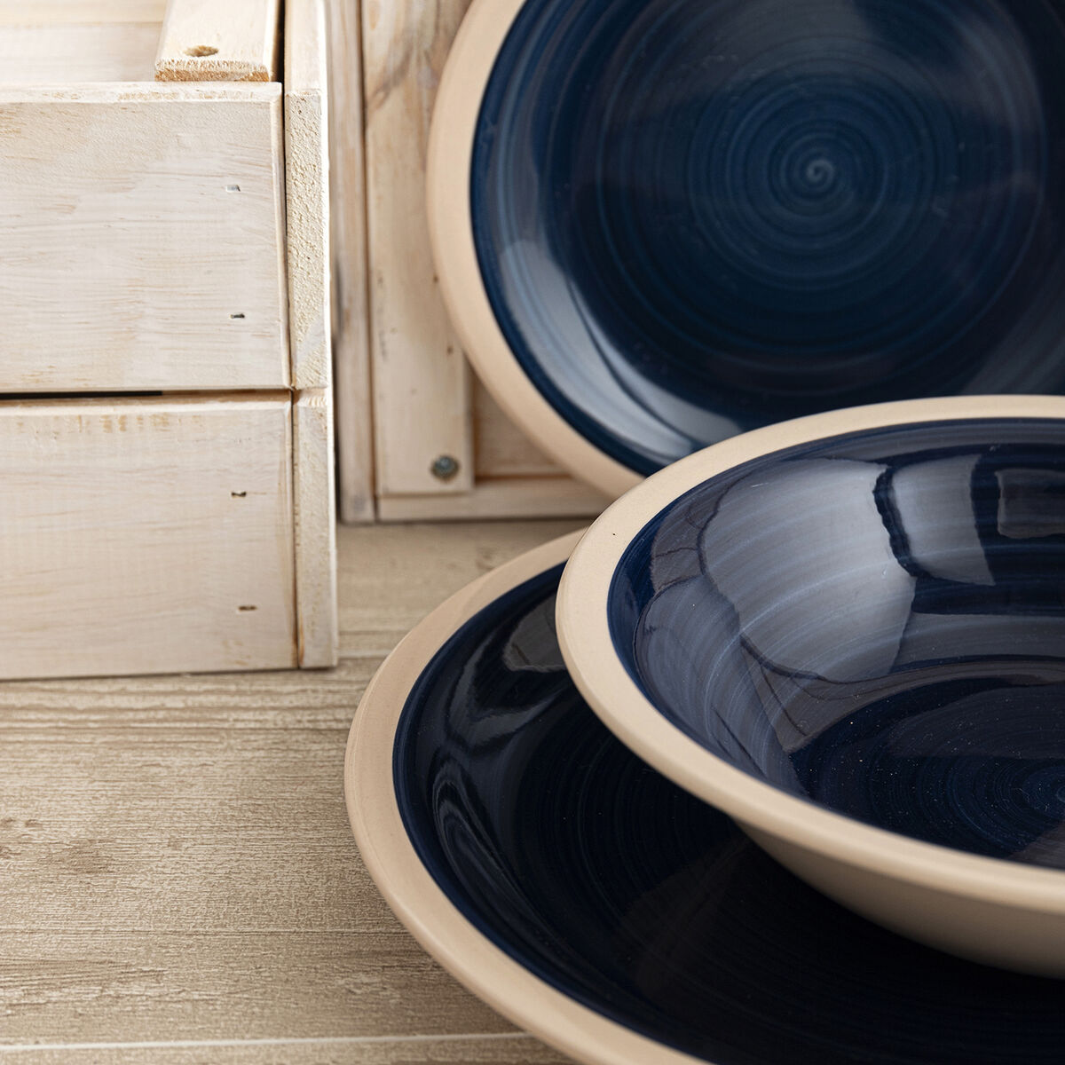 Plato Hondo Quid Baltic Beige Cerámica Ø 21,5 cm (12 Unidades)