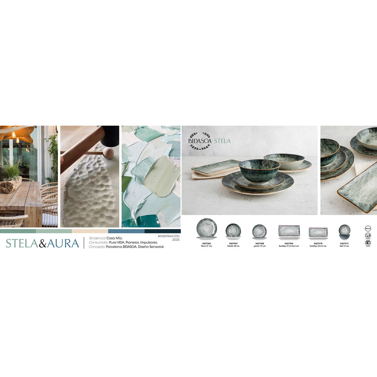 Plato Hondo Bidasoa Stela Blanco Cerámica Ø 20 cm (12 Unidades)