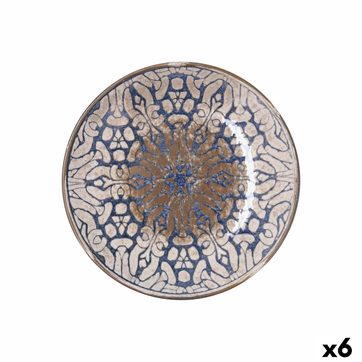 Plato Hondo Bidasoa Deneb Hydrozero Marrón Cerámica Ø 23 cm (6 Unidades)