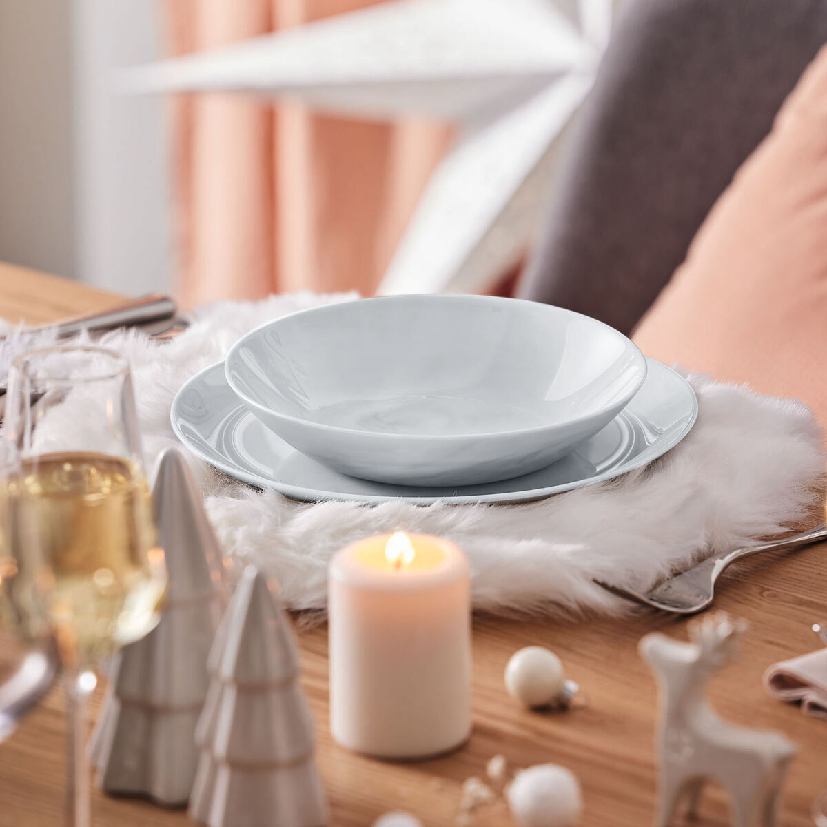 Plato Hondo Luminarc Diwali Granit Marb Bicolor Vidrio Ø 20 cm (24 Unidades)