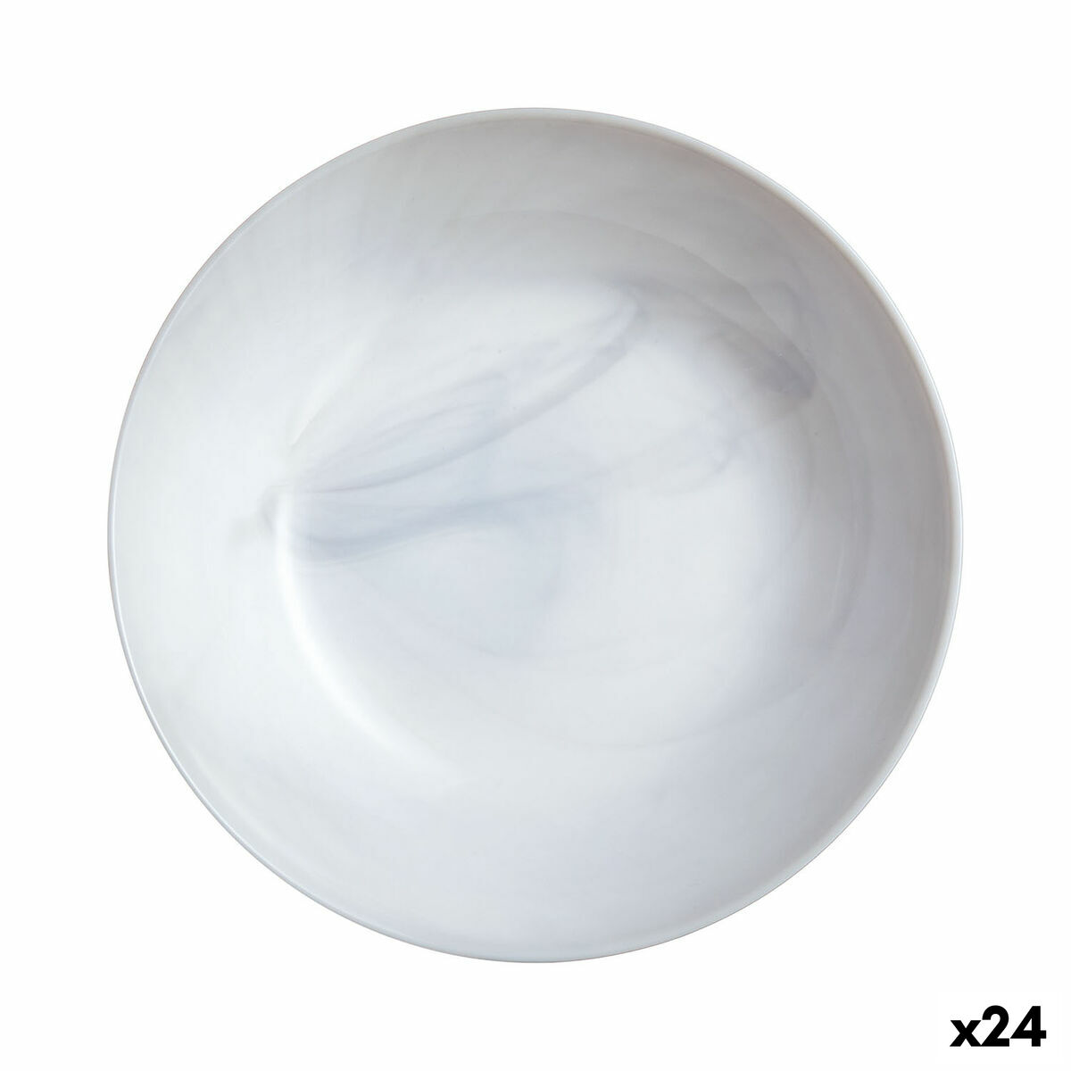 Plato Hondo Luminarc Diwali Granit Marb Bicolor Vidrio Ø 20 cm (24 Unidades)