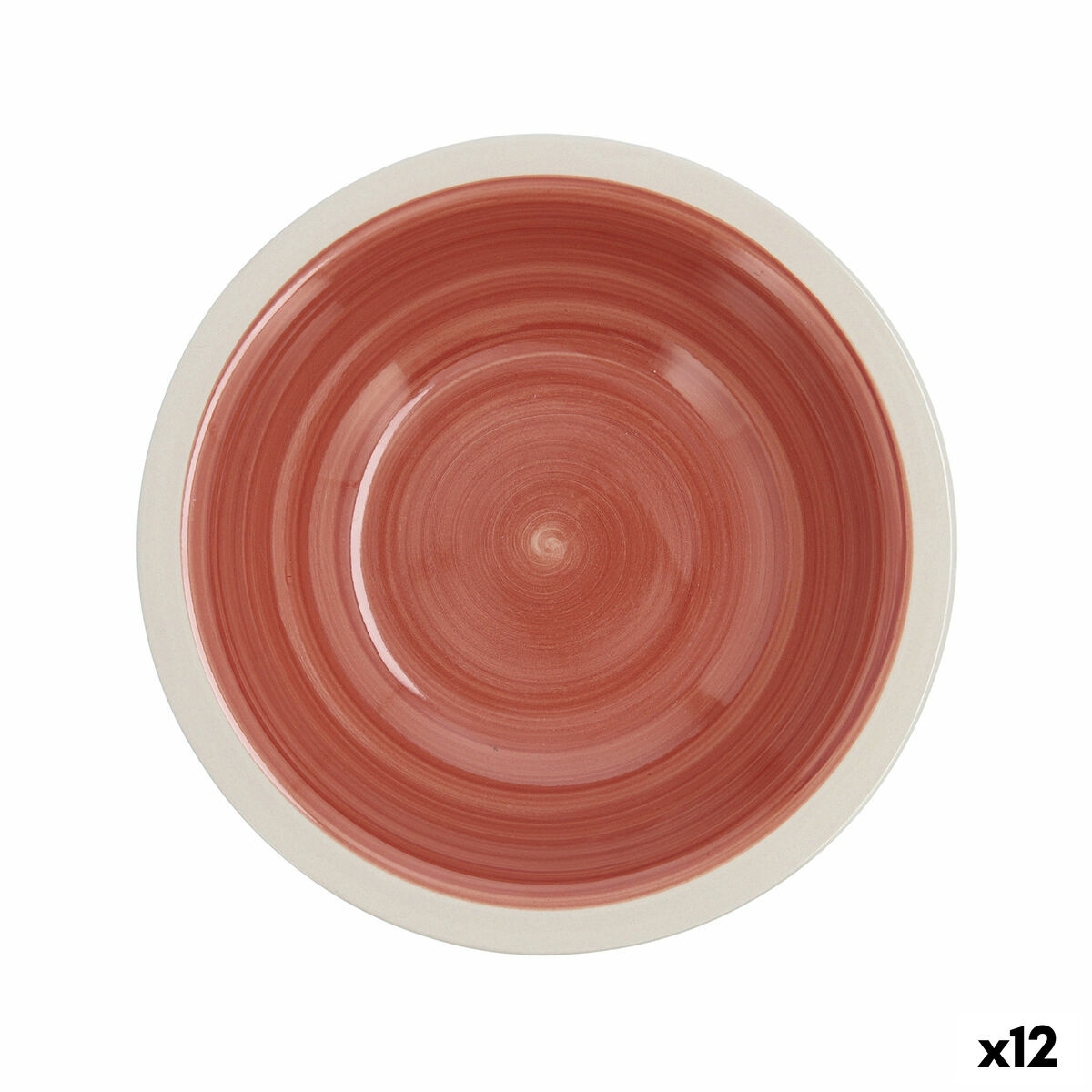 Plato Hondo Quid Calypso Terracota Cerámica Ø 21,5 cm (12 Unidades)