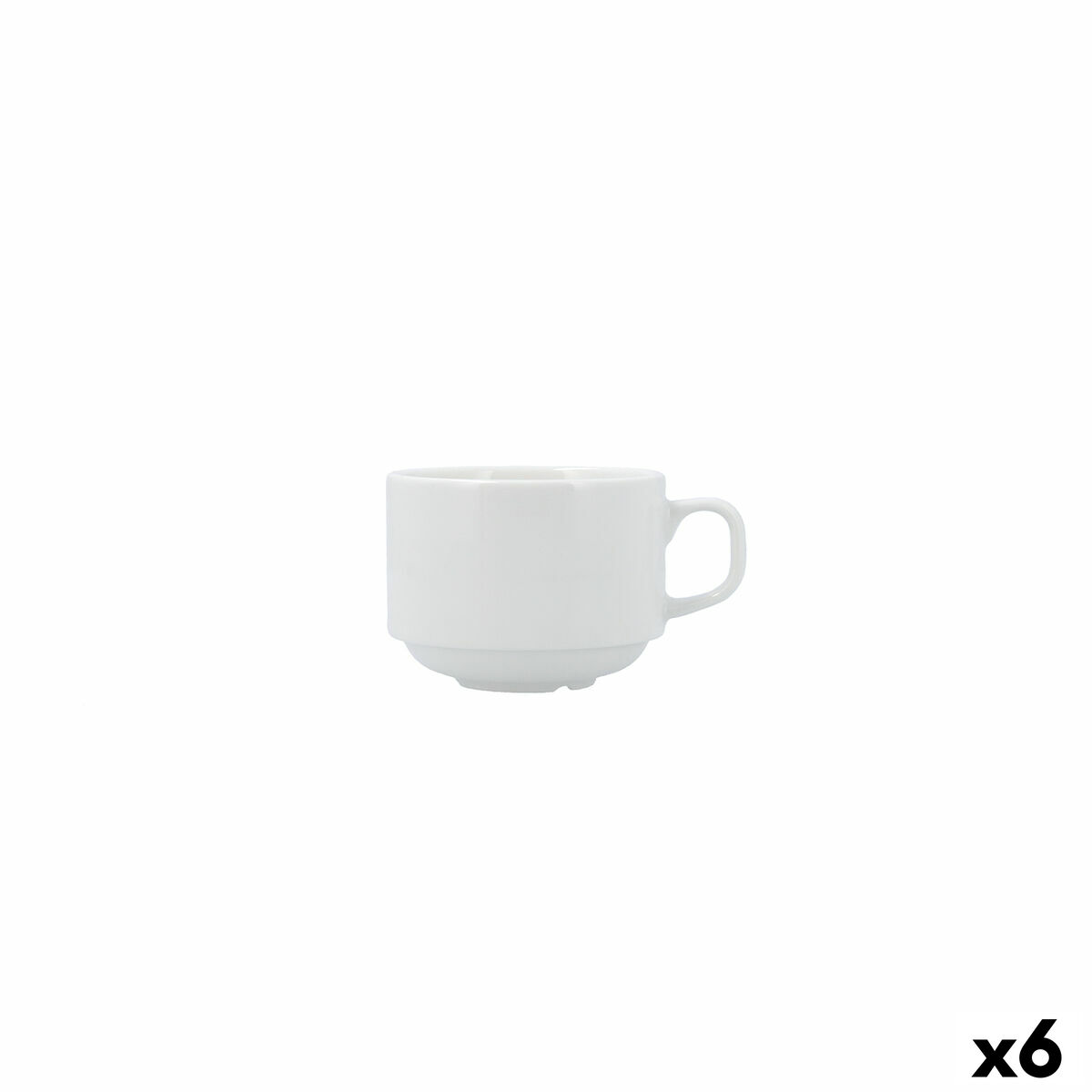 Taza de café y té Bidasoa Serenity Hydrozero Blanco Cerámica 230 ml (6 Unidades)