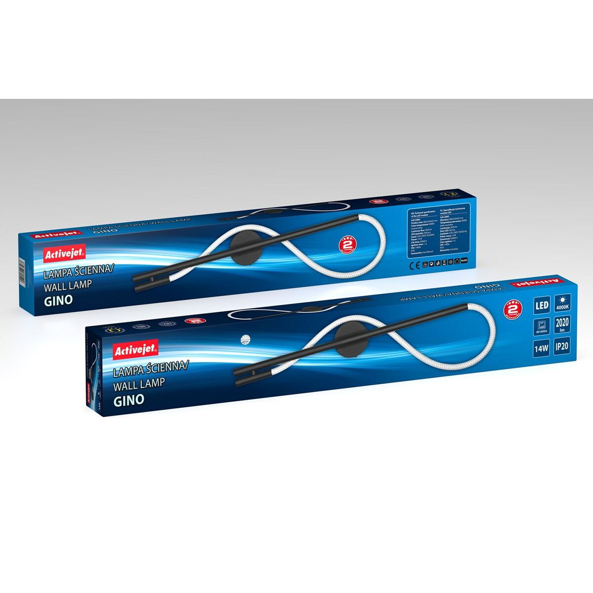 Aplique LED Activejet AJE-GINO Negro 80 220-240 V 14 W (1 Pieza)