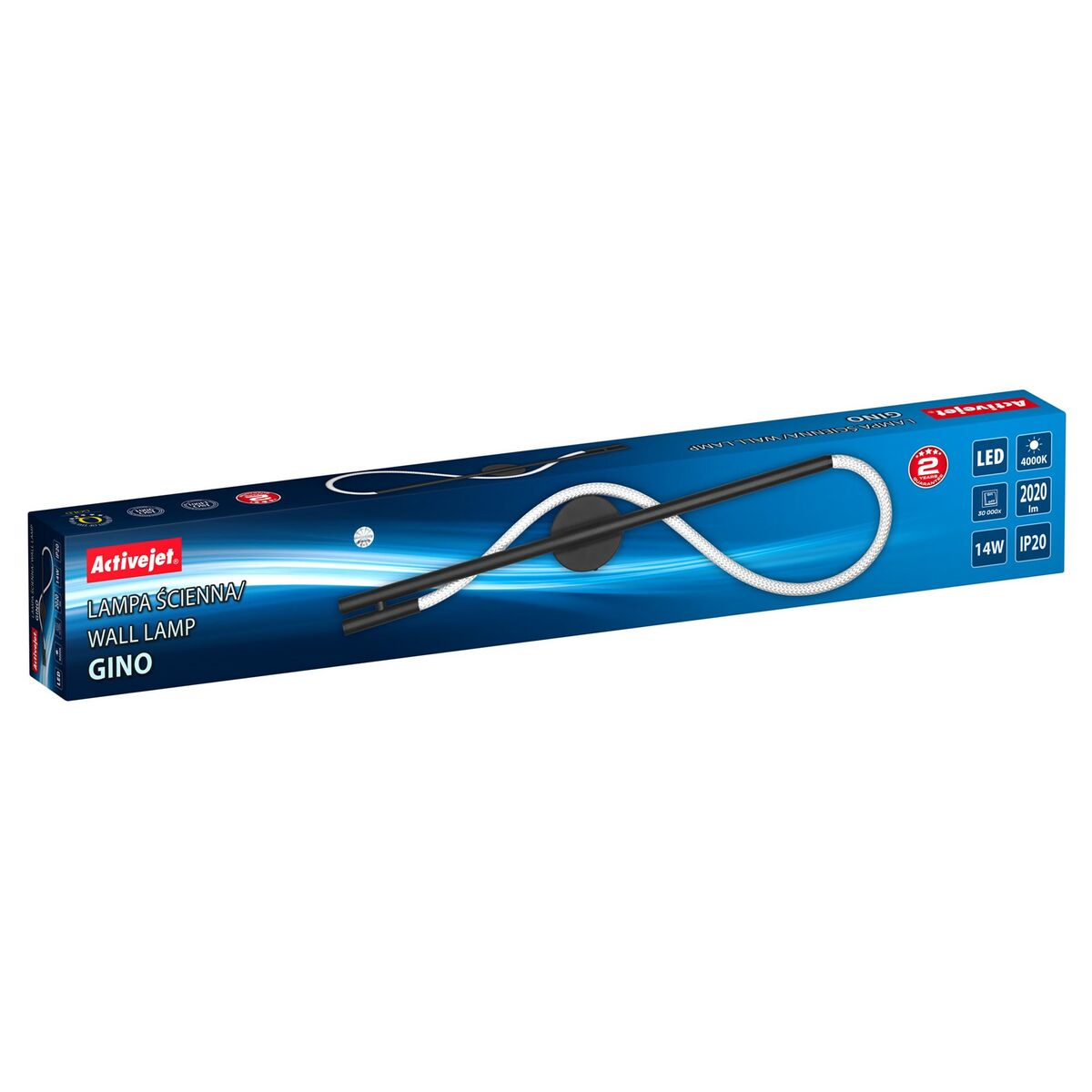 Aplique LED Activejet AJE-GINO Negro 80 220-240 V 14 W (1 Pieza)