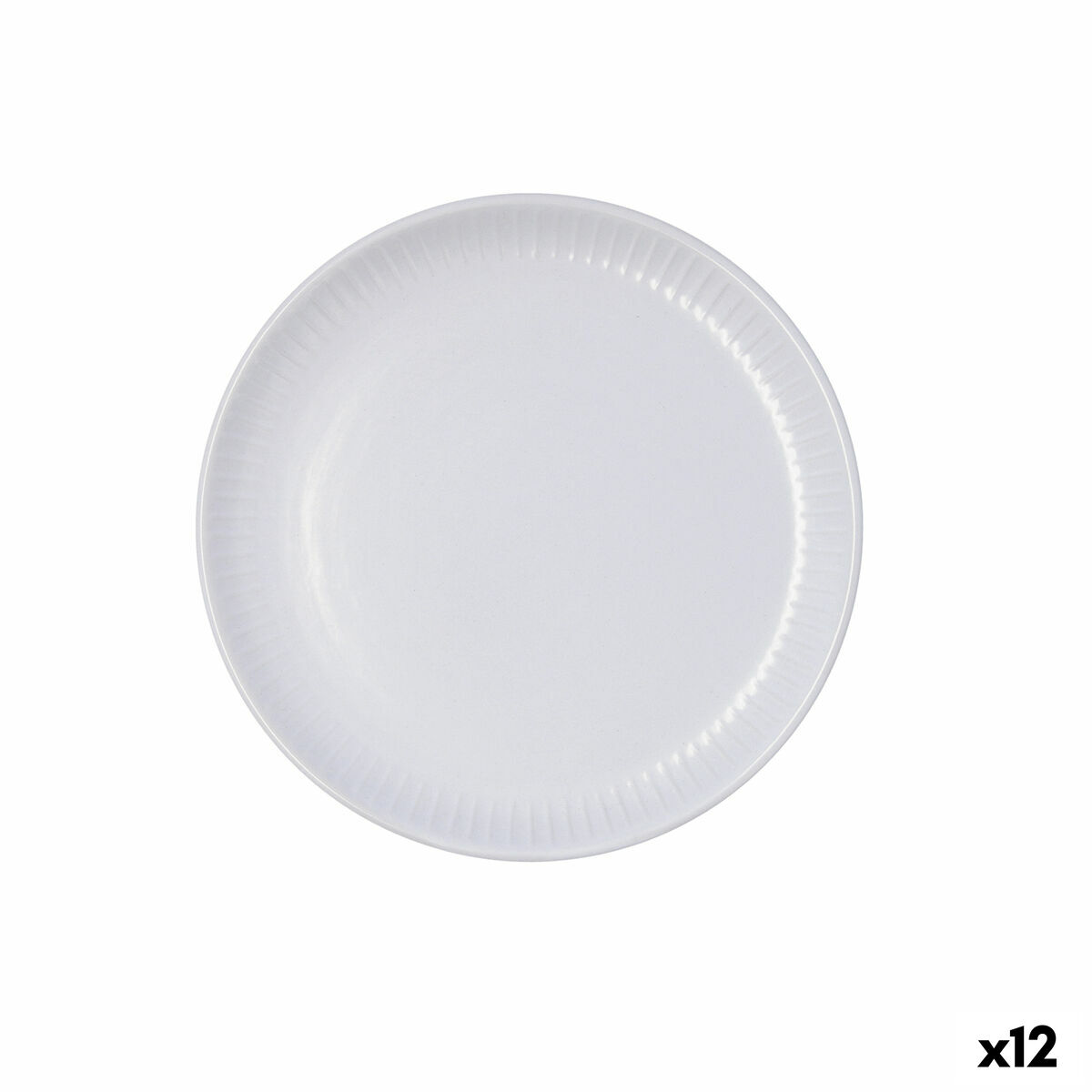 Plato de Postre Bidasoa Moana Gris Cerámica Ø 21,5 cm (12 Unidades)