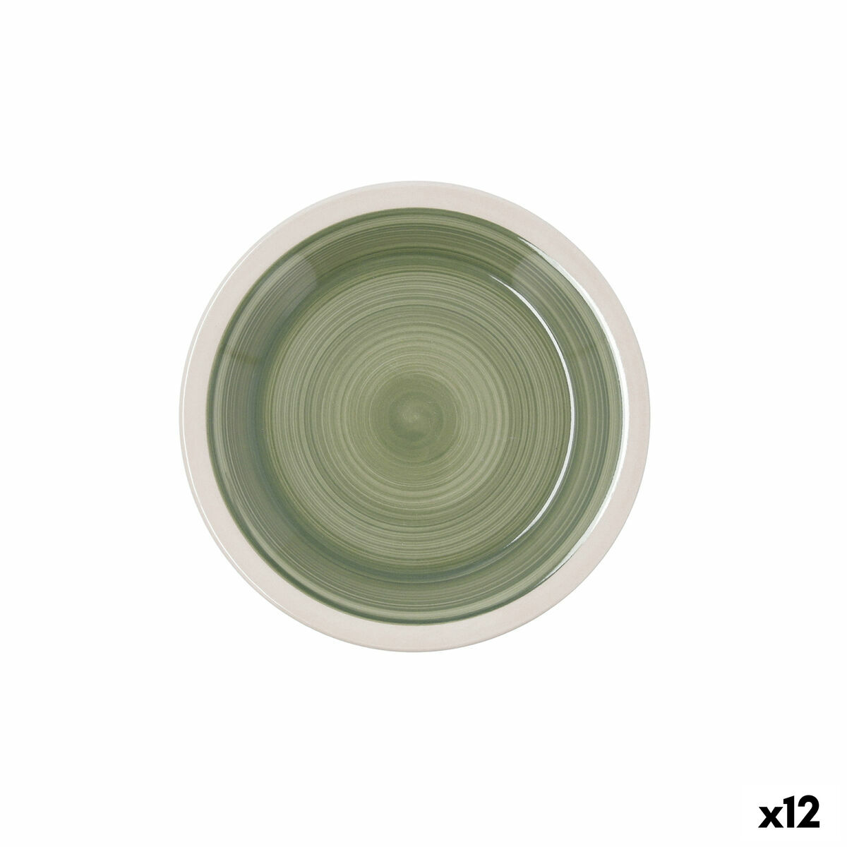 Plato de Postre Quid Calypso Verde Cerámica Ø 19 cm (12 Unidades)