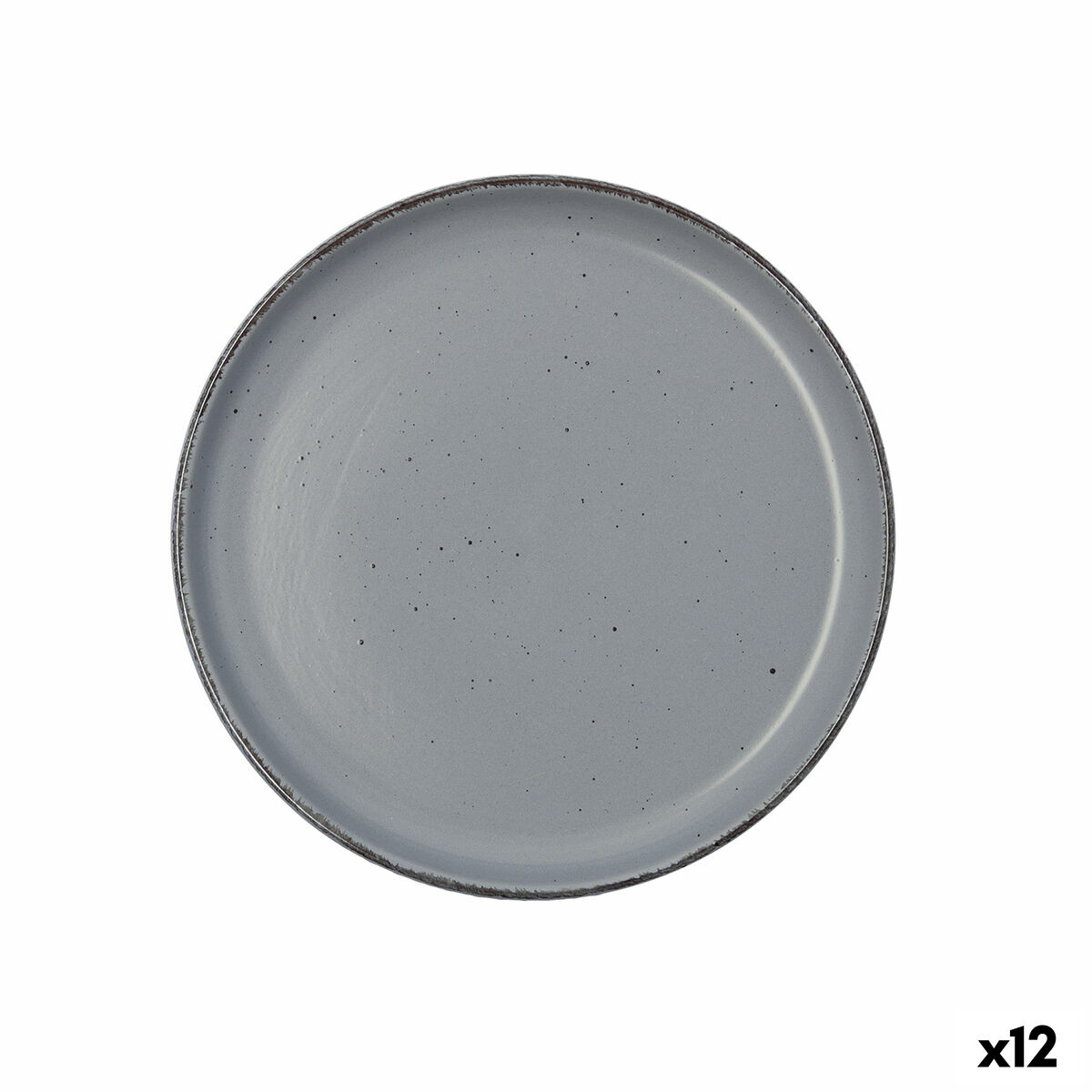Plato de Postre Quid Duna Gris Cerámica 20 x 2,5 cm (12 Unidades)