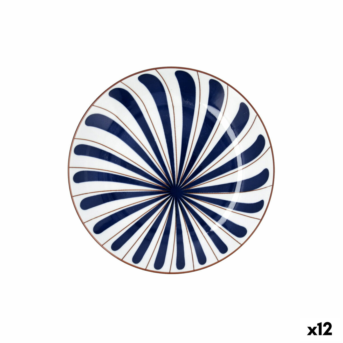 Plato de Postre Bidasoa Oceanika Azul Cerámica Ø 19 cm (12 Unidades)