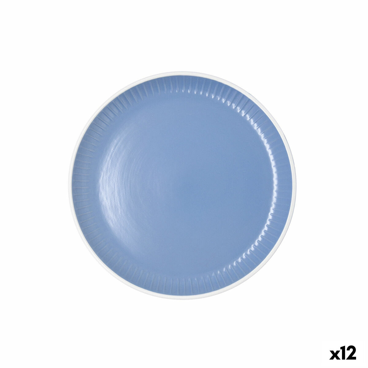 Plato de Postre Bidasoa Moana Azul Cerámica Ø 21,5 cm (12 Unidades)