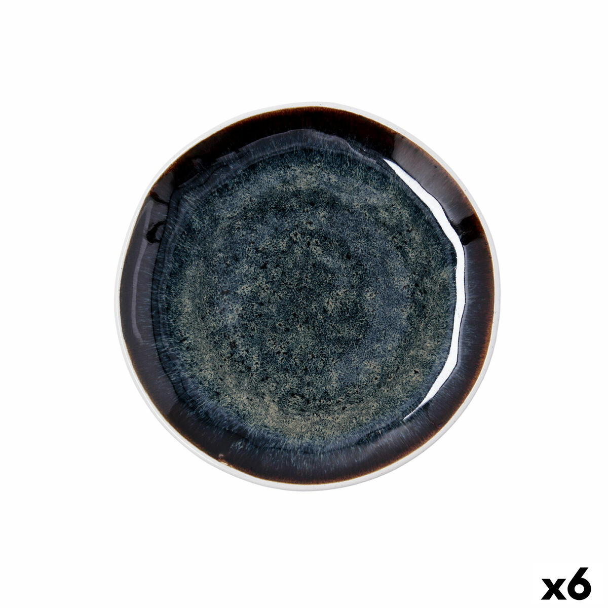 Plato de Postre Bidasoa Elite Marrón Cerámica Ø 20 cm (6 Unidades)