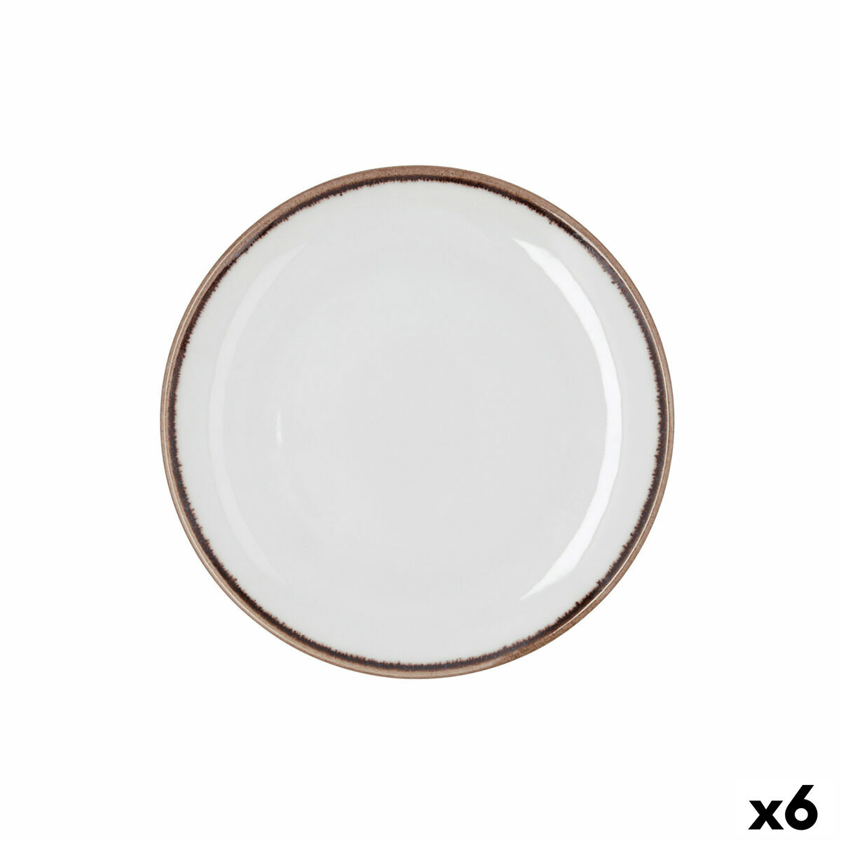 Plato de Postre Bidasoa Orion Hydrozero Blanco Cerámica Ø 21 cm (6 Unidades)