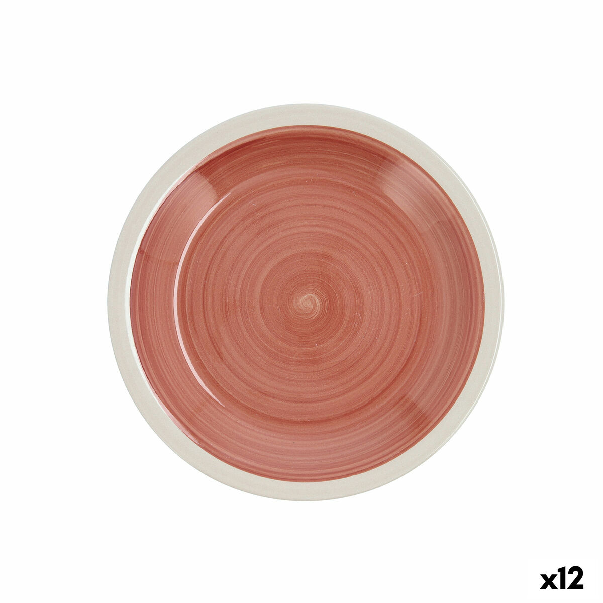 Plato de Postre Quid Calypso Terracota Cerámica Ø 19 cm (12 Unidades)