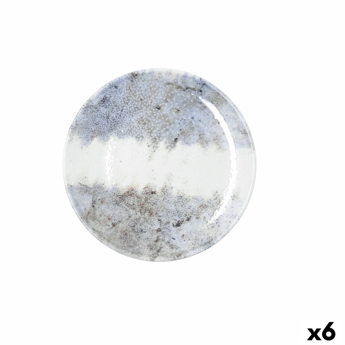 Plato de Postre Bidasoa Polaris Hydrozero Beige Cerámica Ø 21 cm (6 Unidades)