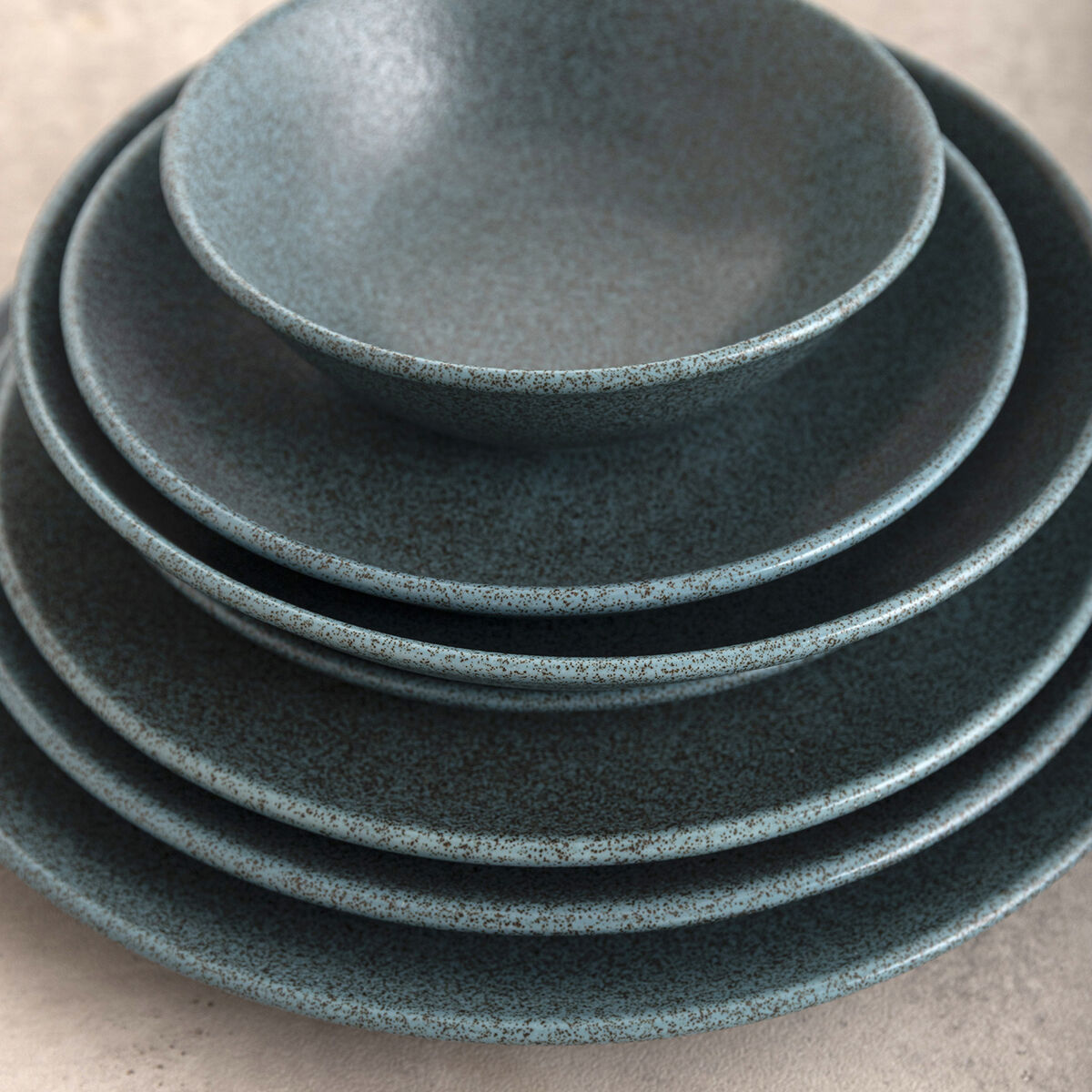 Plato de Postre Bidasoa Element Hydrozero Azul Cerámica Ø 21 cm (6 Unidades)