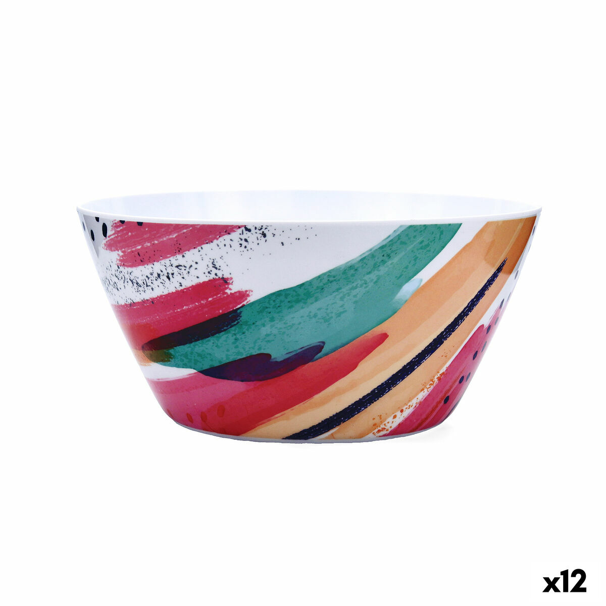 Ensaladera Quid Acuarela Blanco Bioplástico 25 x 12 cm (12 Unidades)