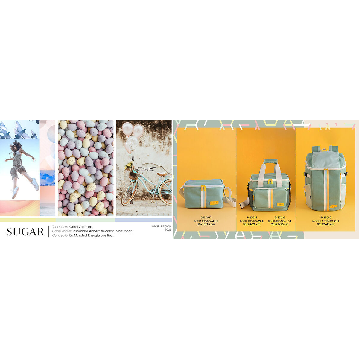 Bolsa Térmica Quid Sugar Verde 33 x 24 x 28 cm (6 Unidades)