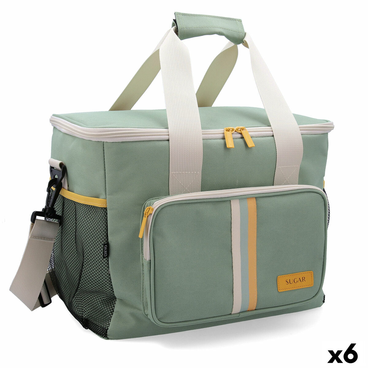 Bolsa Térmica Quid Sugar Verde 33 x 24 x 28 cm (6 Unidades)