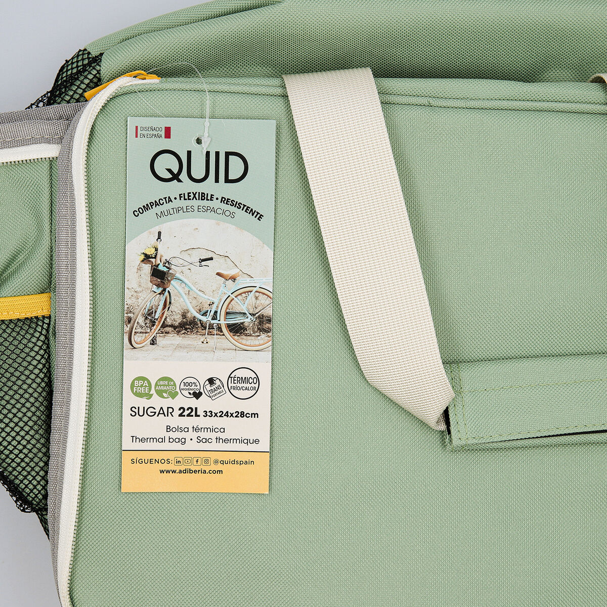 Bolsa Térmica Quid Sugar Gris 33 x 24 x 28 cm (6 Unidades)