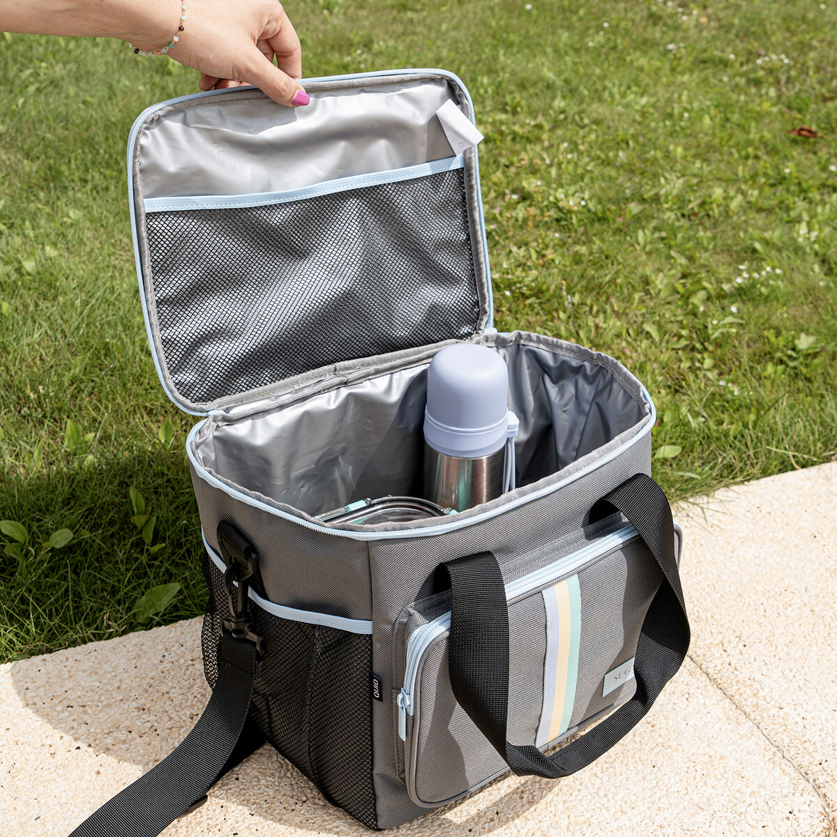 Bolsa Térmica Quid Sugar Gris 33 x 24 x 28 cm (6 Unidades)