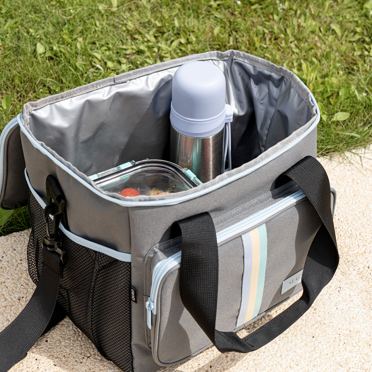 Bolsa Térmica Quid Sugar Gris 33 x 24 x 28 cm (6 Unidades)