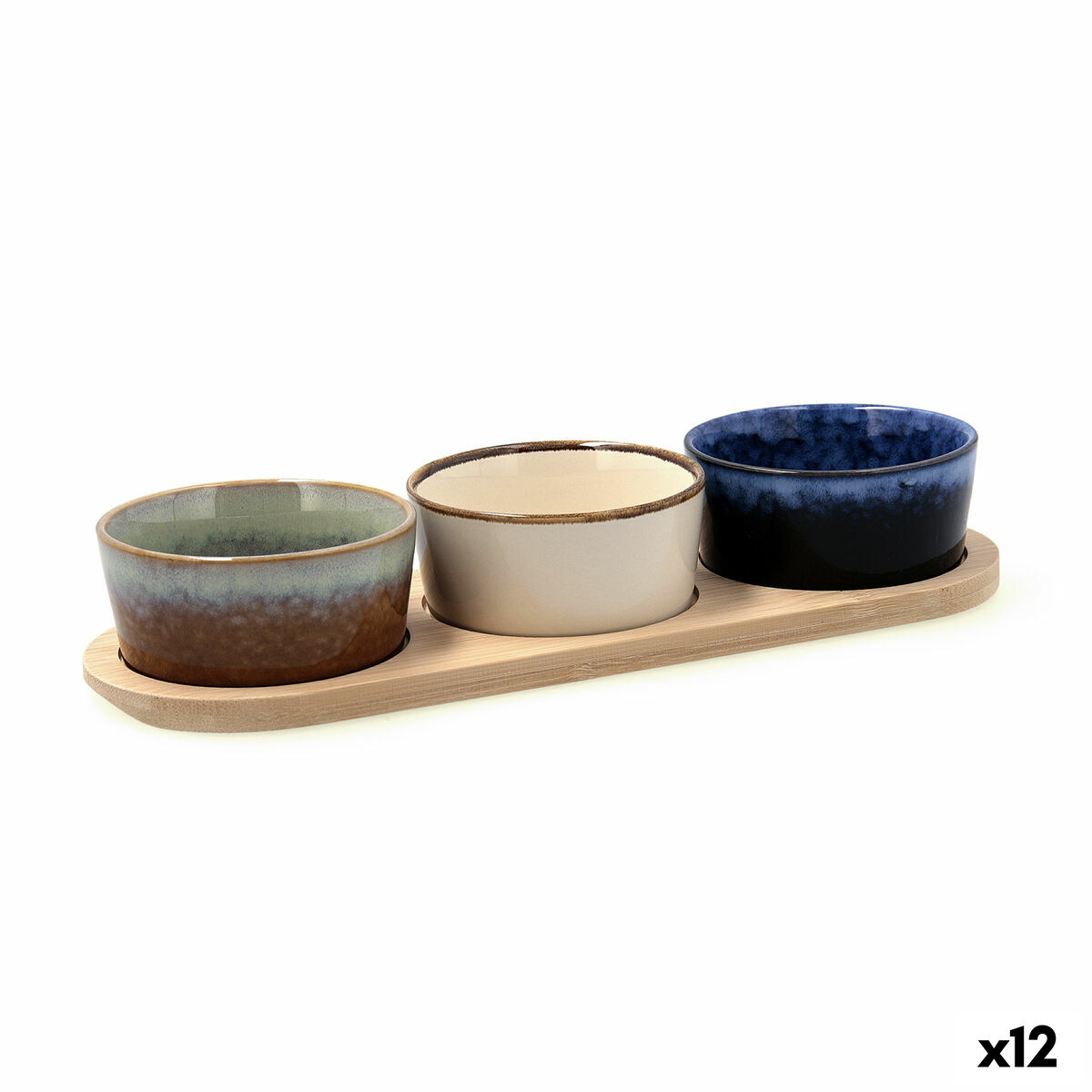 Set de Aperitivo Bidasoa Moana Multicolor Cerámica 29 x 10 x 4,5 cm 4 Piezas (12 Unidades)