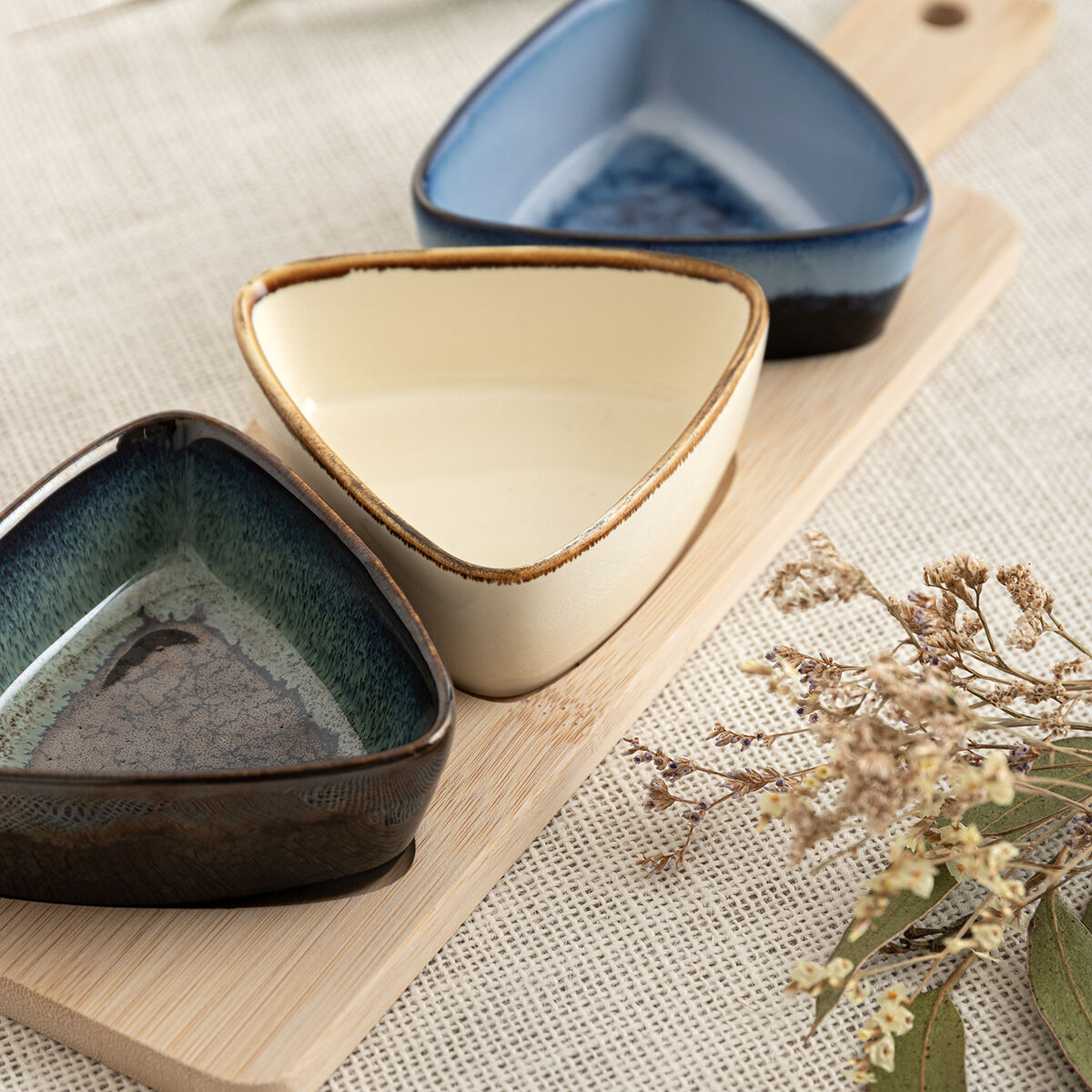 Set de Aperitivo Bidasoa Moana Multicolor Cerámica 34 x 9,5 x 4,5 cm 4 Piezas (12 Unidades)