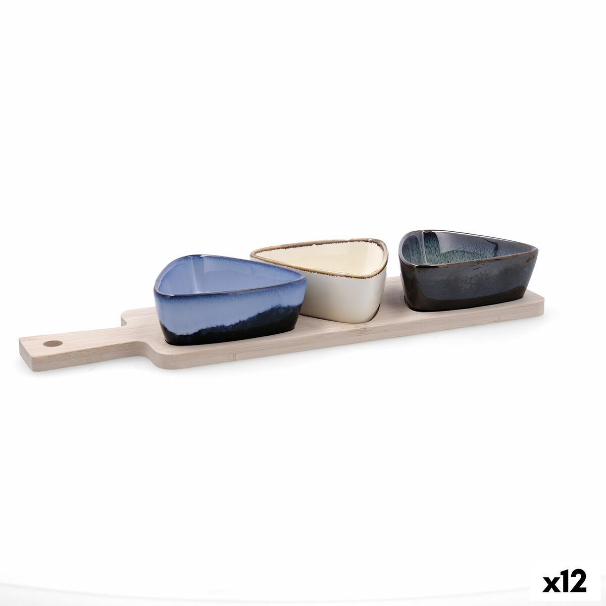 Set de Aperitivo Bidasoa Moana Multicolor Cerámica 34 x 9,5 x 4,5 cm 4 Piezas (12 Unidades)