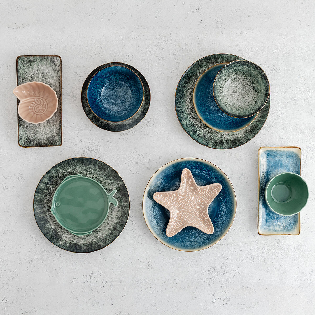 Bol para Aperitivos Bidasoa Aura Stela Verde Cerámica 12 x 12 x 5 cm (6 Unidades)