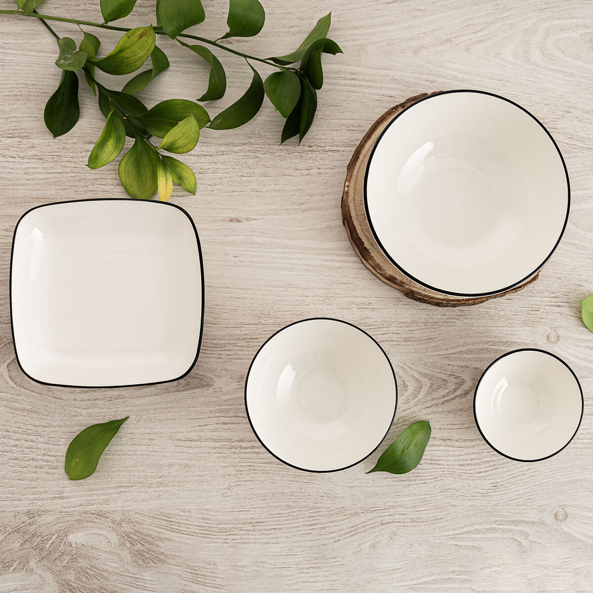 Bol para Aperitivos Quid Gastro Black Blanco Negro Cerámica (12 Unidades)