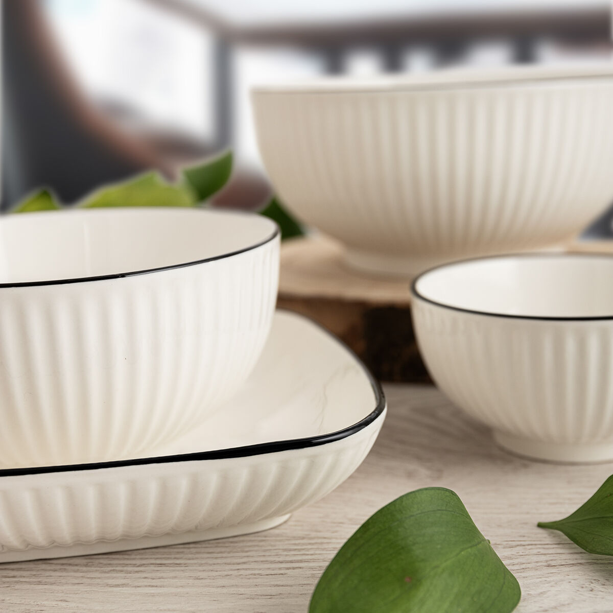 Bol para Aperitivos Quid Gastro Black Blanco Negro Cerámica (6 Unidades)