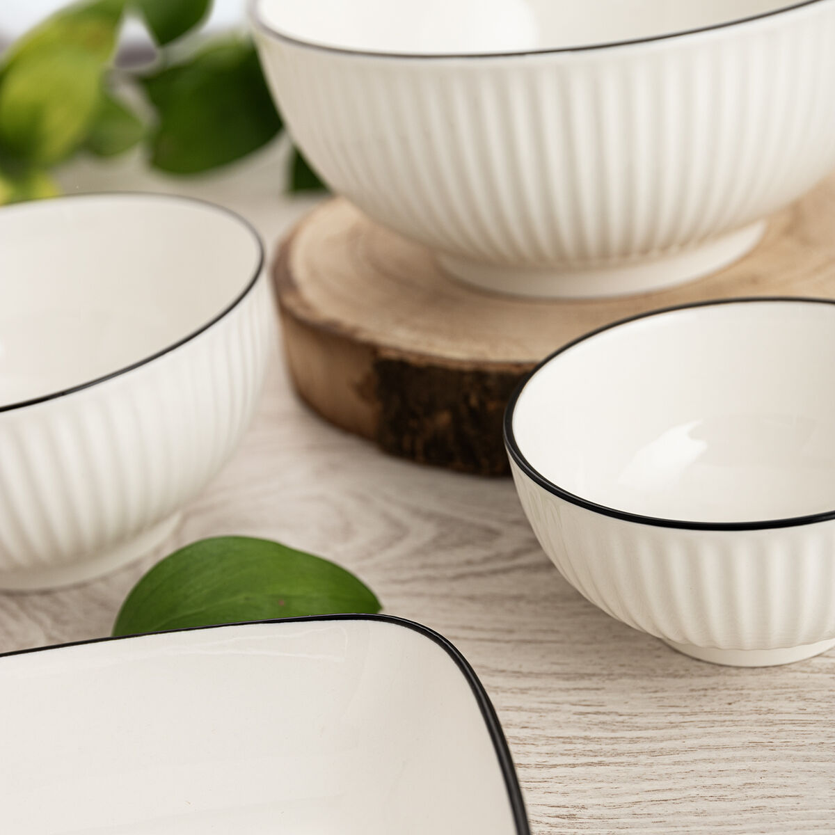 Bol para Aperitivos Quid Gastro Black Blanco Negro Cerámica (6 Unidades)